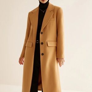Commense Oversized Wool Blend Long Coat, Color Camel, Size S